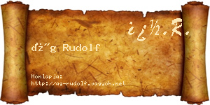 Ág Rudolf névjegykártya