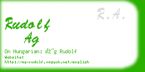 rudolf ag business card